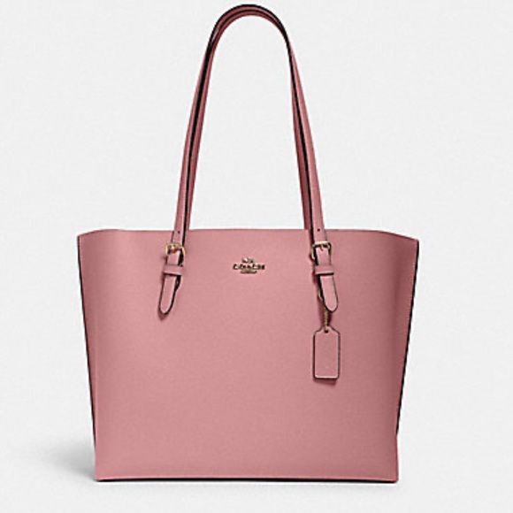 HOT DEAL 🔥Coach Mollie Shoulder Tote Bag Leather Pink color - Picture 3 of 16